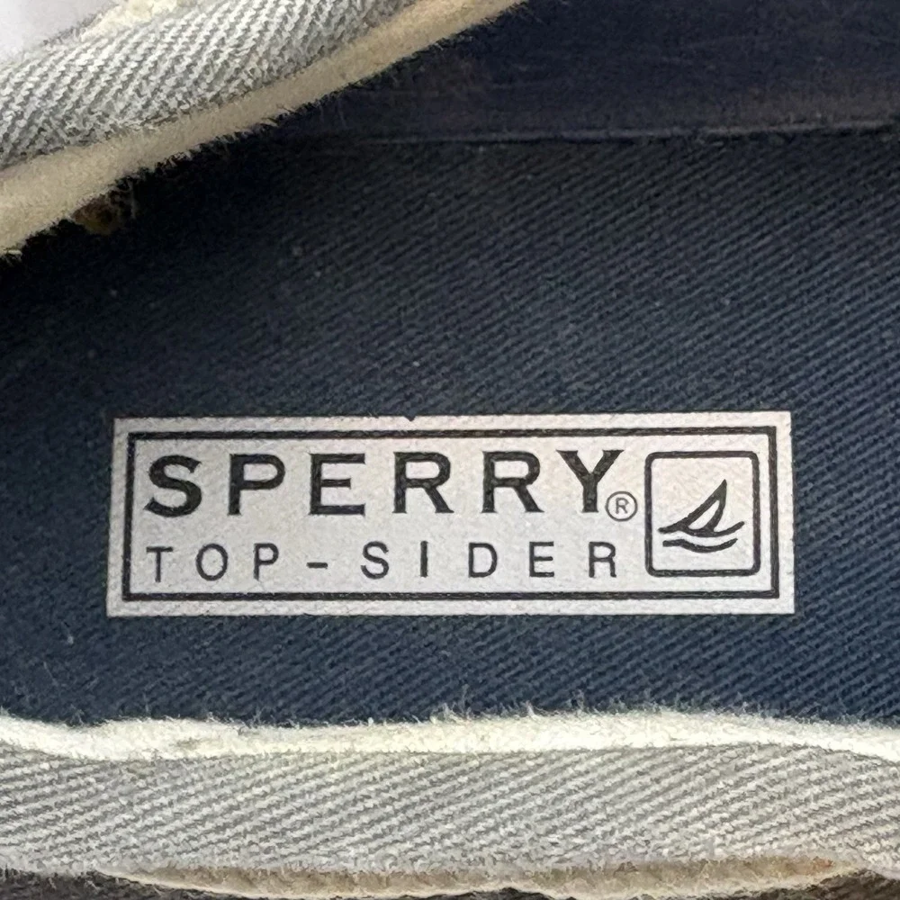 Sperry Top Sider Canvas Deck Boat Shoes Gray Men's Size 10.5